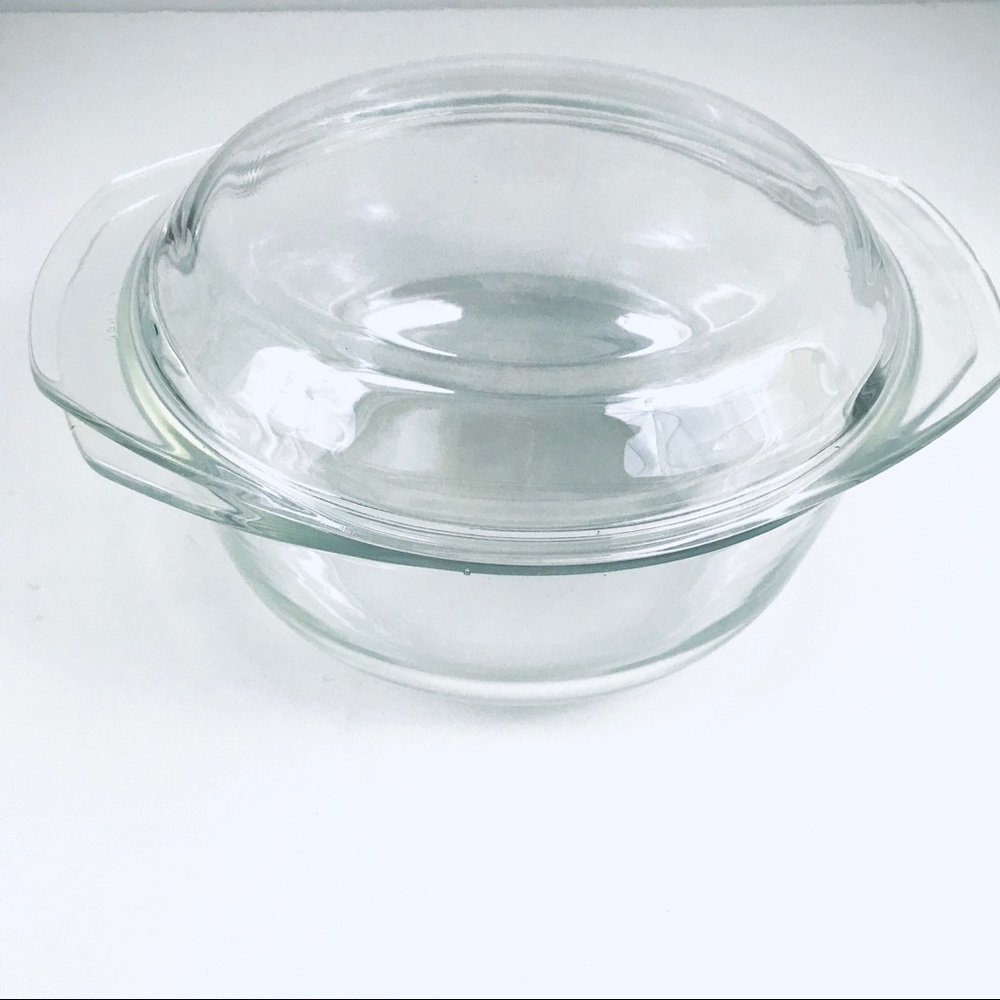 Made in France Round Glass Refrigerator Dish Clear